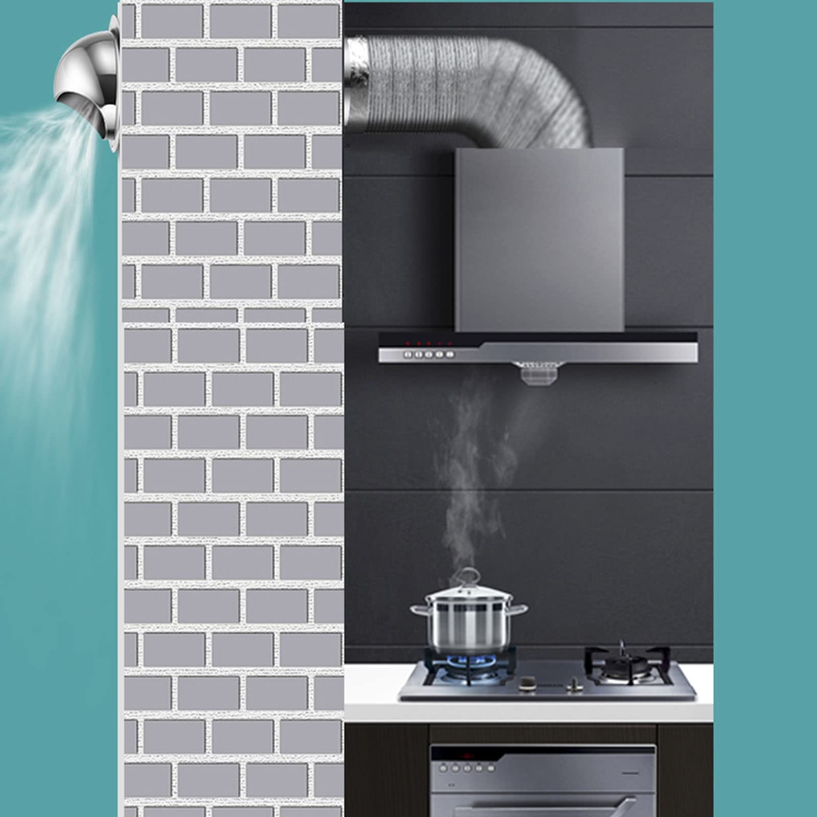WORDFUN Grille D'aération Circulaire, Ronde Couvercle De Ventilation Sortie D'évacuation, Mural Bouches D'aération, Bouche D'Extraction, Hotte D'échappement, Tailles Disponibles