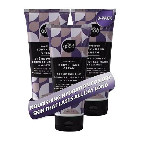 All Good Crema corporal y manos para mujeres y hombres Hidratante diario orgánico para piel seca Aceite de lavanda, manteca de cacao, aceite de