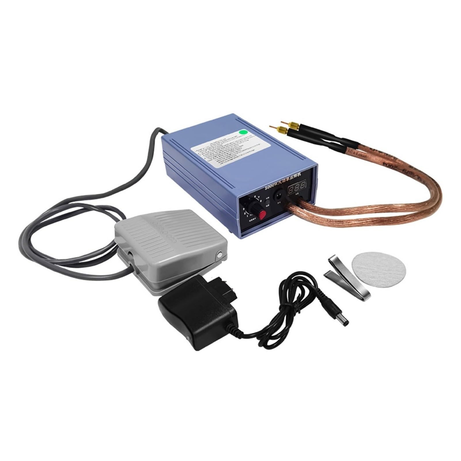 Gdbagkdqk 5000W Gray High Power 5000W Spot Welding Handheld Machine Portable 0-800A Current Adjustable Welders For Battery The Weld Is Strong(5000W Gray)