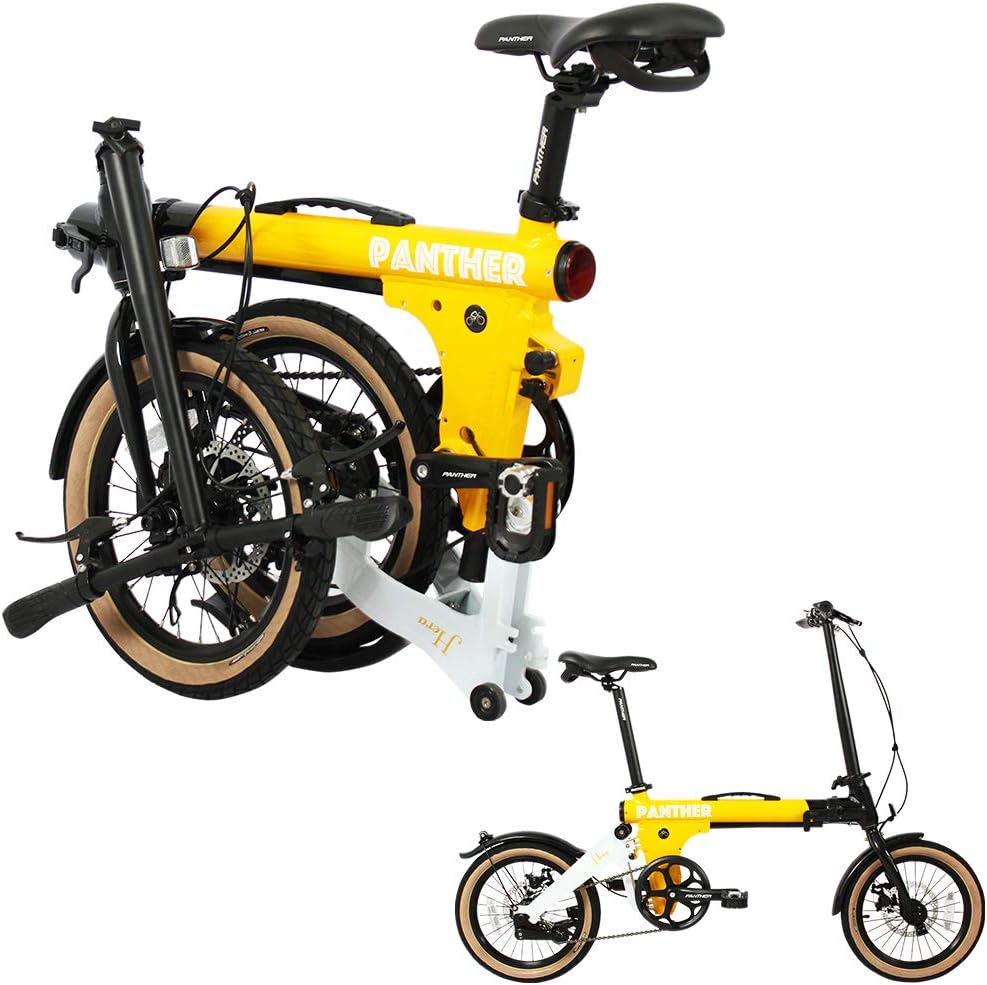 PANTHER Motorcycle, Small Diameter Car, Mini Velo, Folding Bicycle, Trifold Specifications, No Assembly Required, 16 inch x 1.90 Wheels, Lightweight Aluminum 6061 Frame, Suitable Height 5 ft 1.0