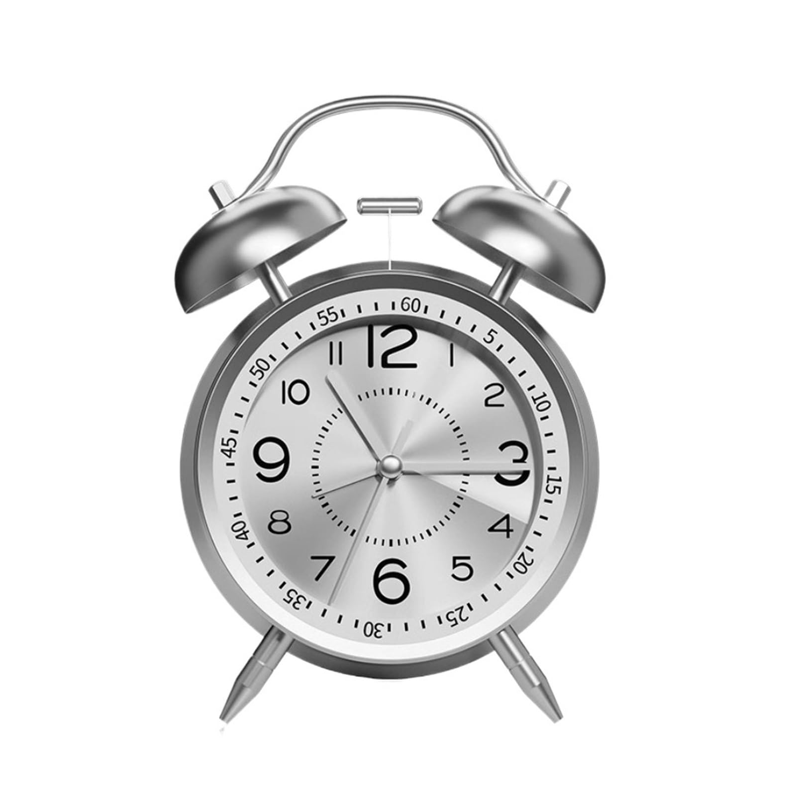 LUYSGBXR Loud Alarm Clock Twin Bell Alarm Clock Metal Frame Bedroom Retro Fall-resistant Loud Desktop(White)