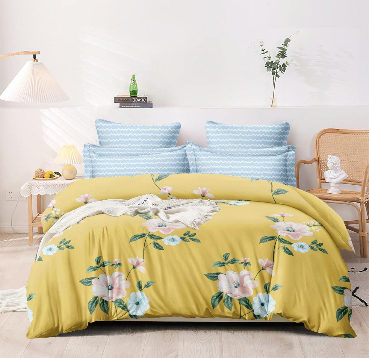 Super Premium Quilt Cover Single Bed with Zipper Blanket, Rajai, Comforter, Duvet Cover King Size Glace Cotton Warm Stuff (King Size Dohars) 60x90 Inches SA- 15