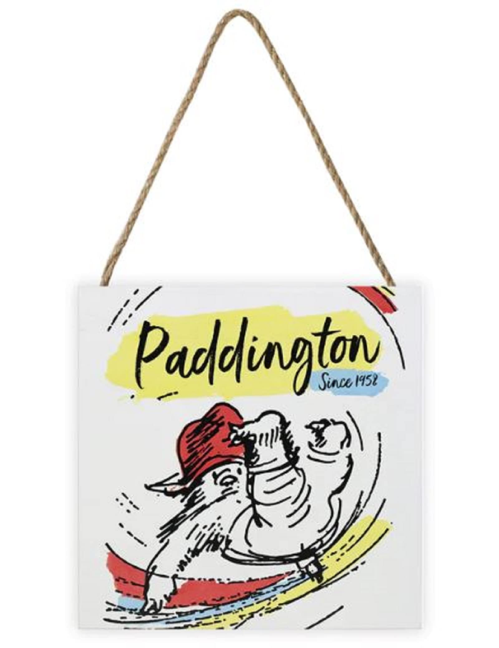 Pyramid InternationalPaddington Bear Artwork (Paddington Since 1958 Design) 20cm x 20cm x 3cm Woodblock with Hanging Cord - Official Merchandise ​