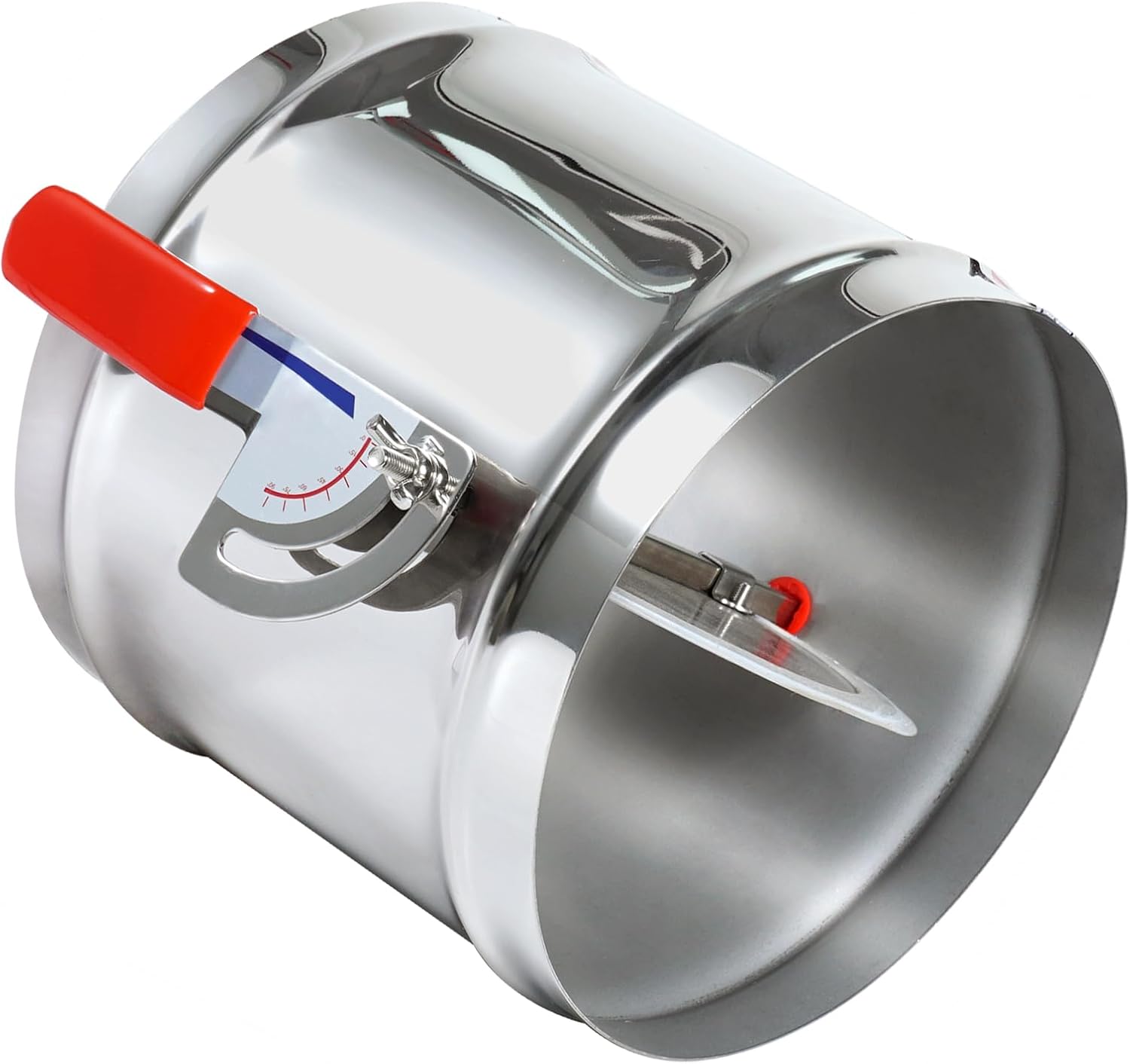 HVAC Duct 8 Inch Stainless Steel Backdraft Damper - Manual Adjustable Airflow Control Valve for Dryer Vent, Range Hood, Fans, Boiler Exhaust with Airtight Seal & Sleeve (1PC)