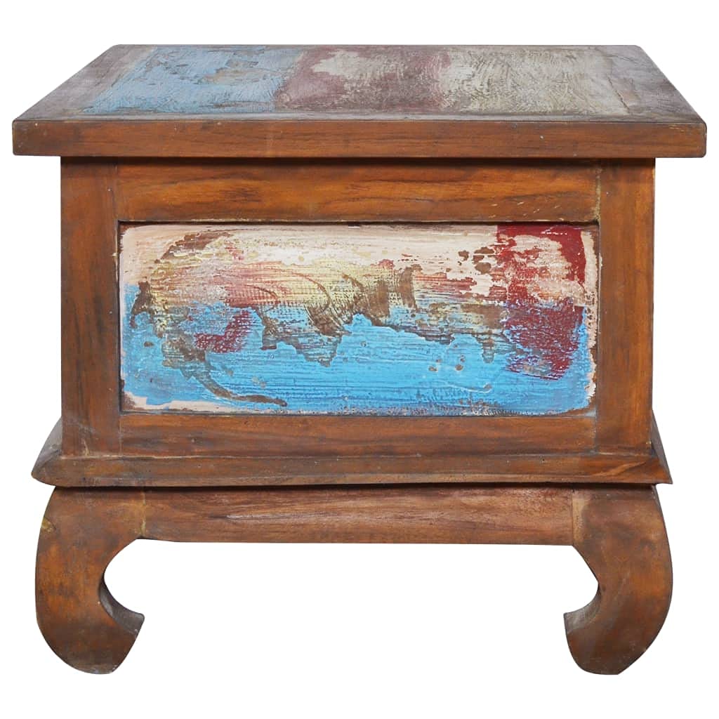 Stolik kawowy w stylu vintage, stolik pomocniczy, stolik kawowy, do salonu, sypialni, 80 x 50 x 40 cm, drewno tekowe