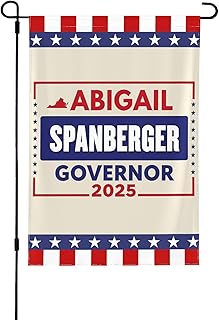 Abigail Spanberger for Virginia Governor 2025 Flag 12.5"x18" Governor Elections Race Garden Flags Double Sided Yard Signs Decorations
