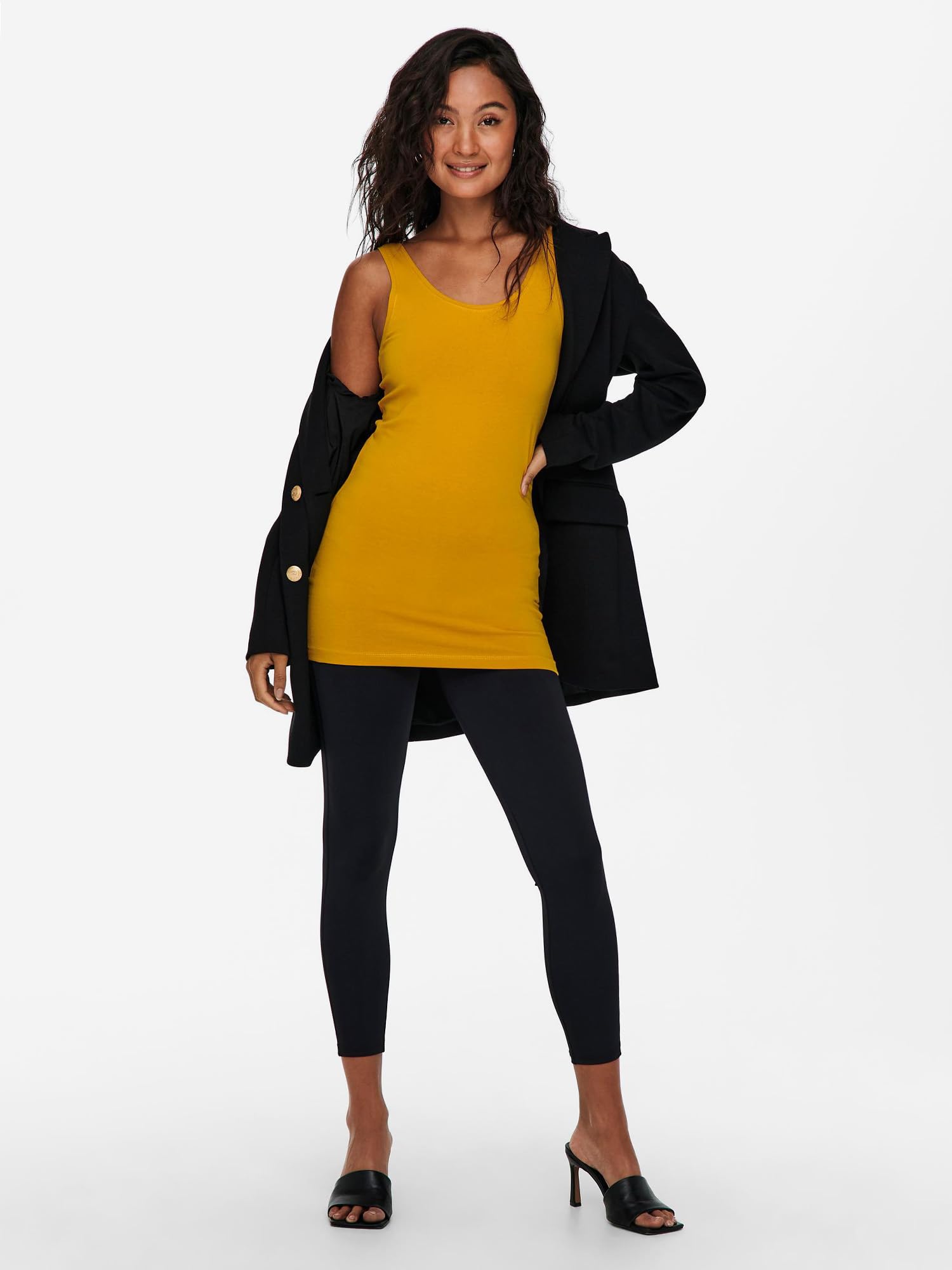 ONLY Pacco da 3 Top da Donna Canotte Basic in Bianco, Nero, Grigio, Blu, Crema Maglietta da Donna Lunga Magliette estive Top 15201465