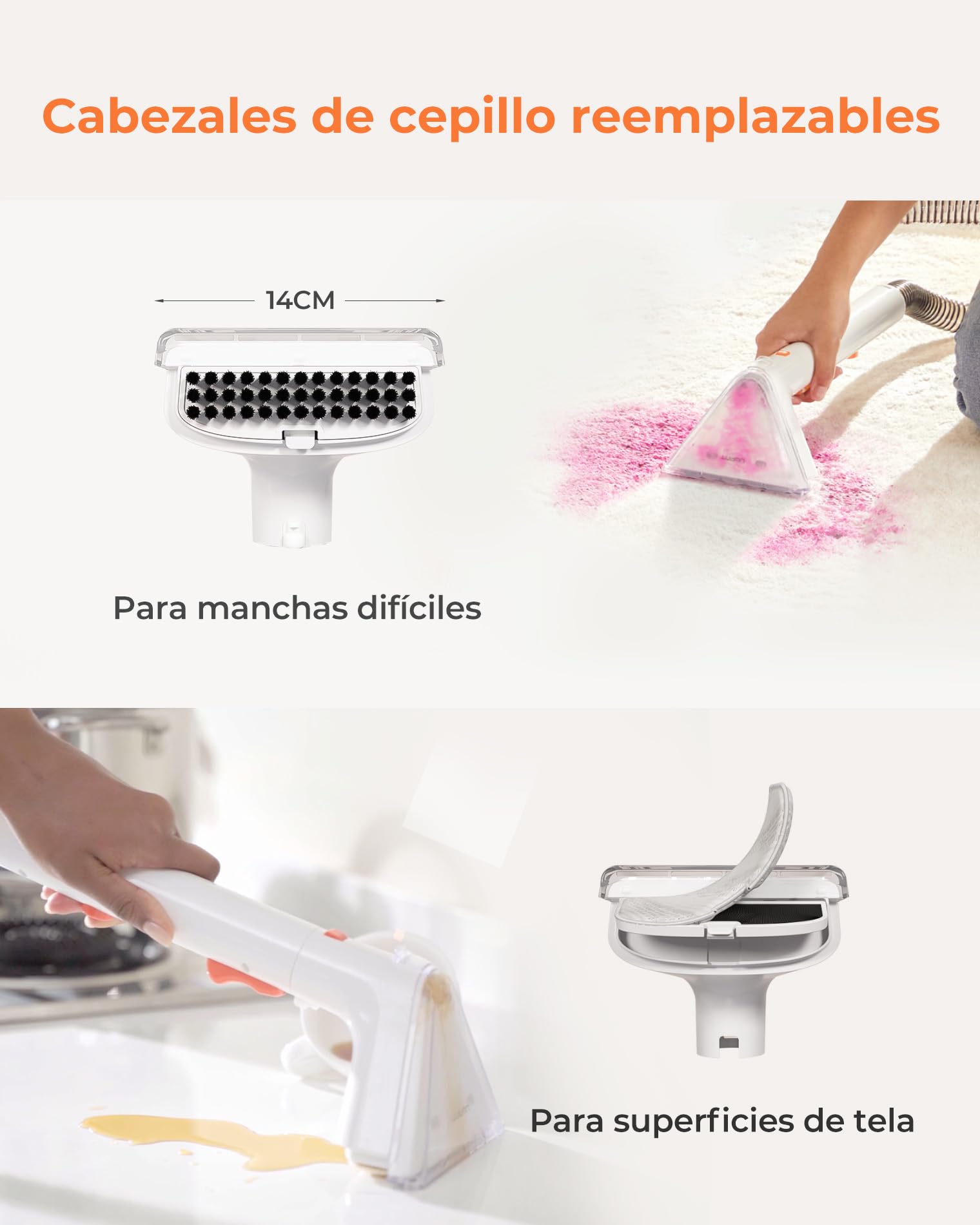 Uwant B200 SE, Aspiradora de agua tapiceria, tecnología de motor magnético flotante, adecuado para limpiar sofás, alfombras, colchones, 12000Pa, 69db