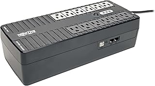 Y417U Tripp Lite 750VA UPS Desktop Battery Back Up, 12 Outlet, 450W 120V Standby, Ultra-Compact, USB, 3 Year Warranty & $100,000 Insurance (INTERNET750U) Black