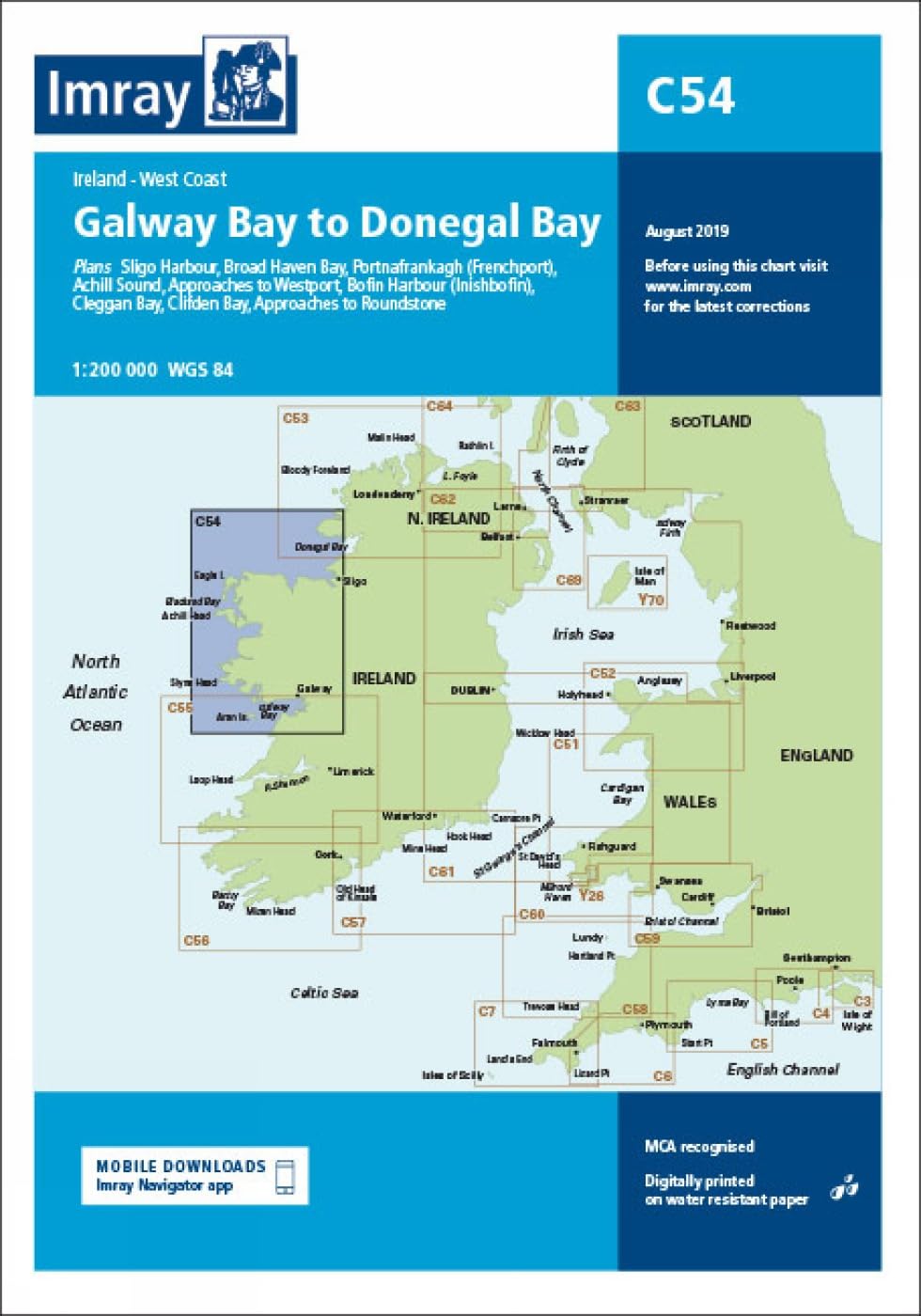 Imray Chart C54: Galway Bay to Donegal Bay by Imray Imray (Paperback, 2018)