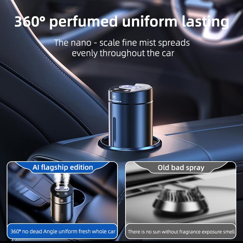 Image of Car Diffuser Humidifier Aromatherapy Essential Oil Air Freshener, Ultrasonic Atomizer, Adjustable Concentration, Auto On /Off, Built-in Battery