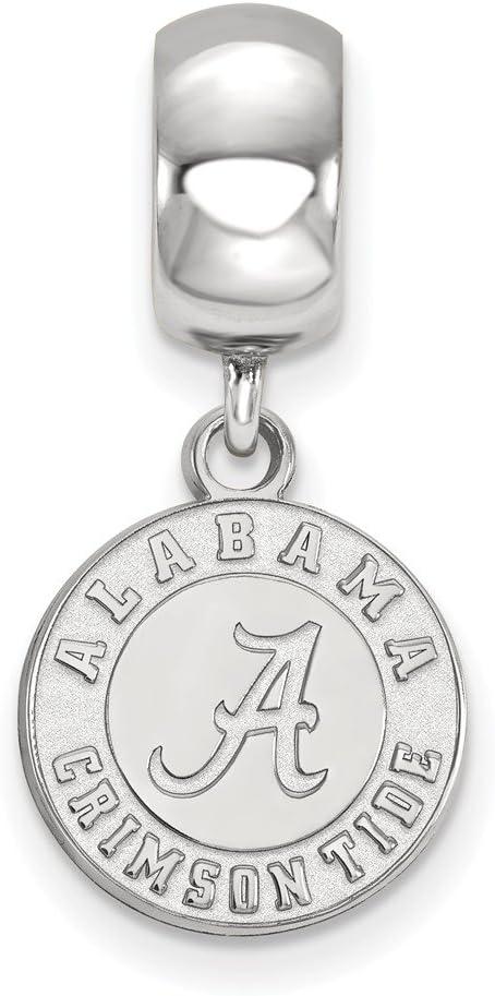 Alabama Bead Charm Small (1/2 Inch) Dangle (Sterling Silver)
