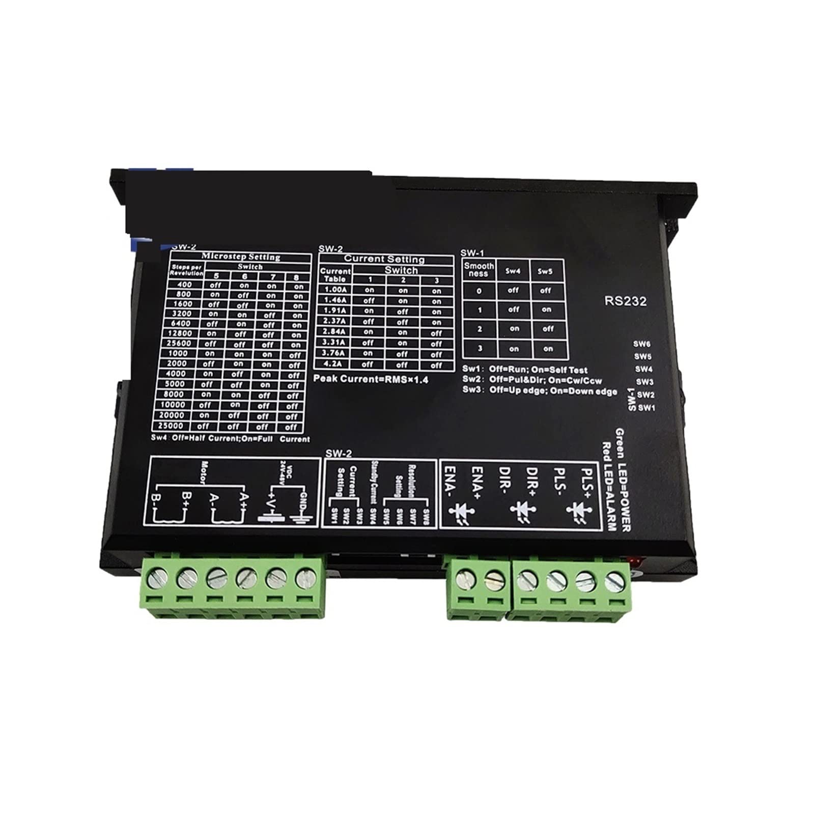 2DM542-N Controlador de motor paso a dos fases 42/57 a DC24V-48V 17/23 Conductor del a Automatización industrial
