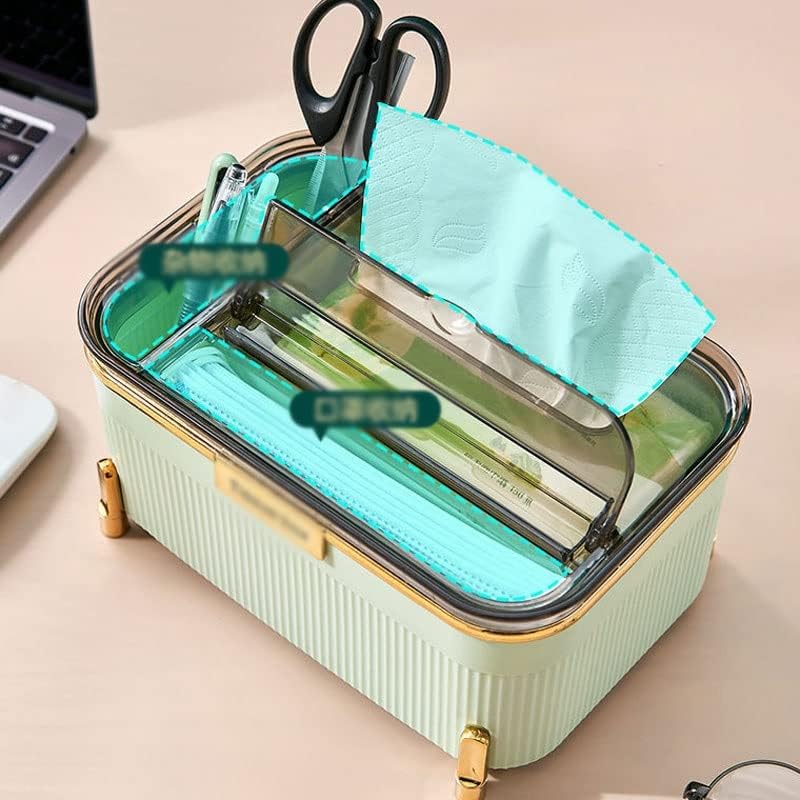 Storage Creative Paper Box Tissue Box Holder Living Room Simple Desktop Style Boxes Kitchen Organization (Color : Green Size : 22.5 * 15 * 10.3cm) (Green 22.5 * 15 * 10.3cm) image 5