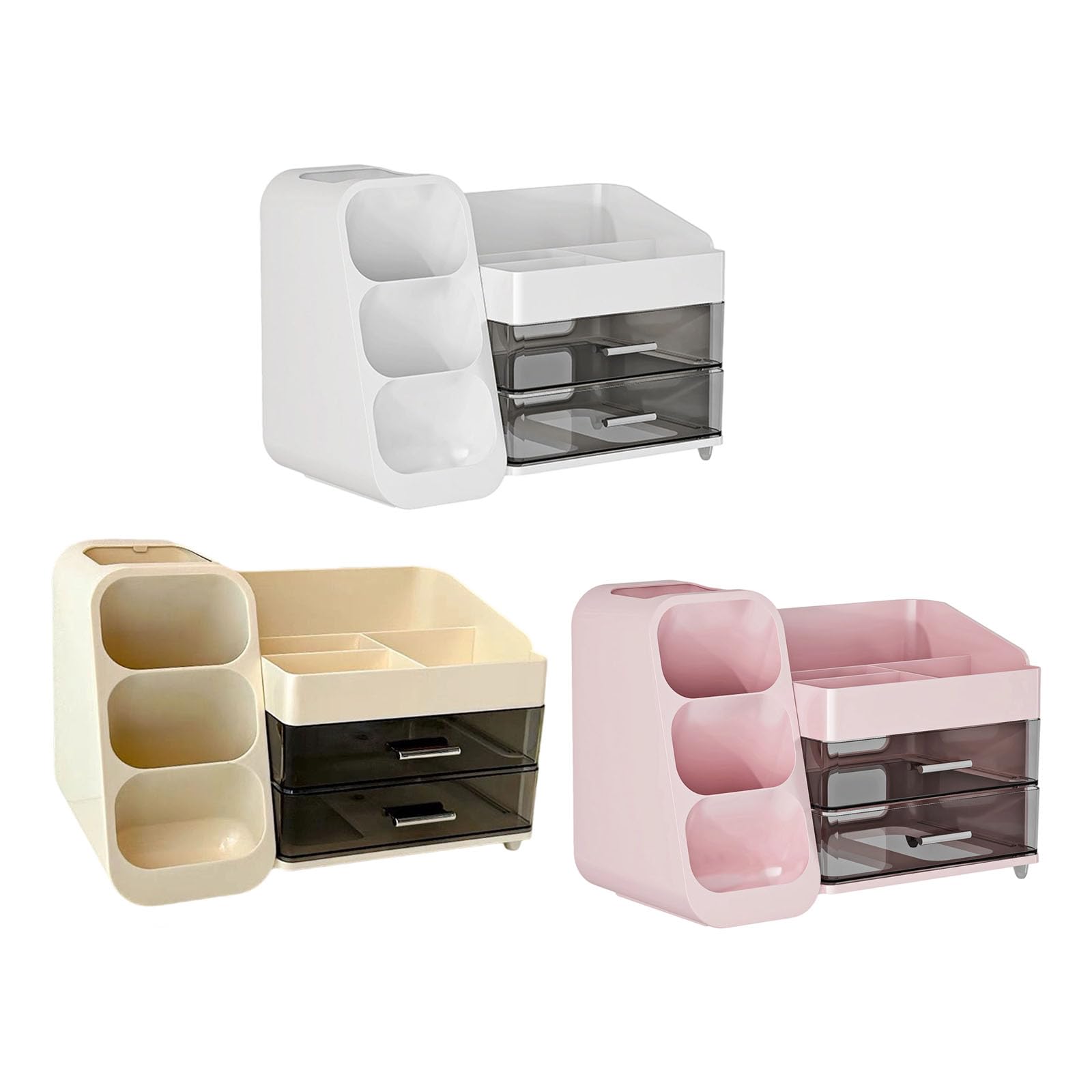 Scatola portaoggetti multiuso da scrivania, organizer per cassetti, per accessori cosmetici e cura della pelle, trasparente