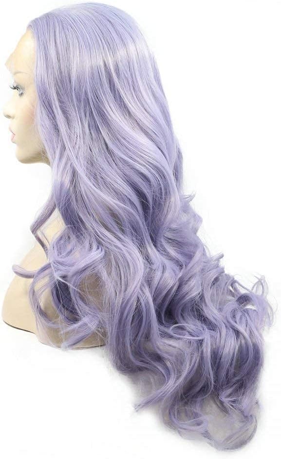 AFBeauty Purple Lace Front Wig Long Wave Synthetic Lavender Purple Glueless Wigs Natural Looking Free Part Heat Resistant Fiber Daily Use Wig for Women - Image 5