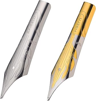 2 PCS Kaigelu Long Knife Nib Medium Size #6 for Jinhao 450, 750, 699, T1, C1 Fountain Pen