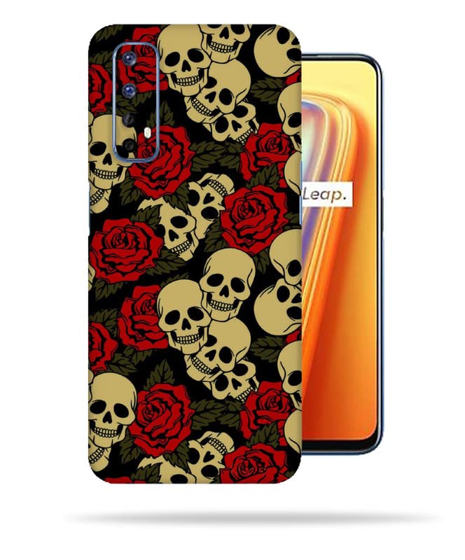 Image of Skull&Roses Skin Back Protector Film Ultra Thin Scratch Resistant Vinyl (Not Case and Cover) for Realme 7