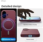 elago Magnetic Silicone Case Compatible with iPhone 17 Case 6.3” - Compatible with MagSafe, Premium Liquid Silicone Material, Protective Cover, Shockproof, Slim Phone (Burgundy)