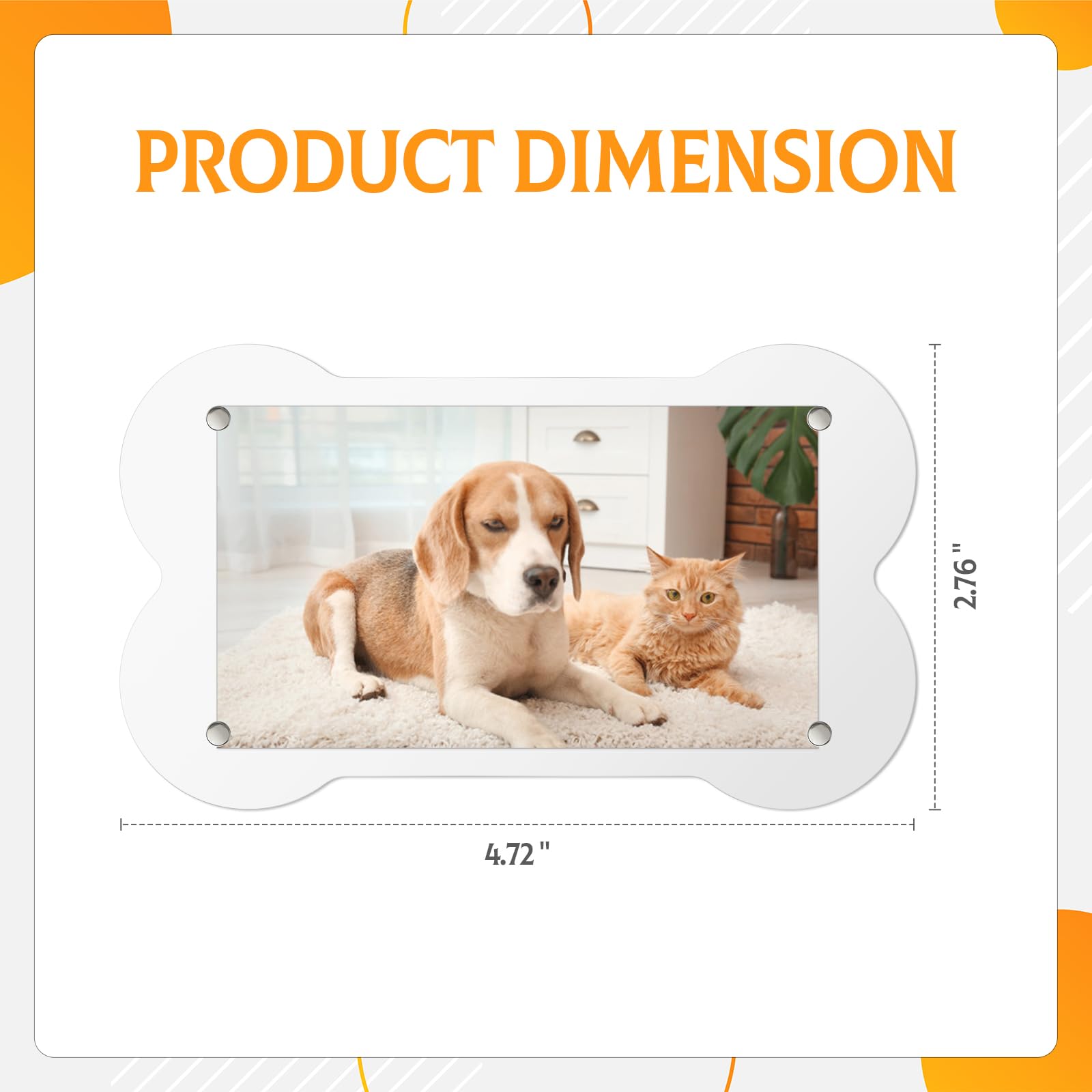 2Pcs Car Visor Photo Holder Bone-Shaped Magnetic Acrylic Picture Frame Personalized Car Accessories for Family Personal Photos — view 2