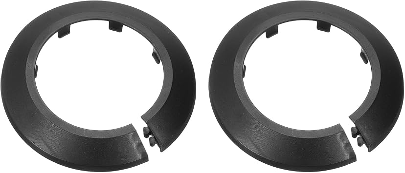 sourcing map 2Pcs Flange Pipe Cover Decoration with 63mm Outer Diameter, PP Plastic Radiator Escutcheon, Buckle Type Round Water Pipe Drain Line Cover, Black