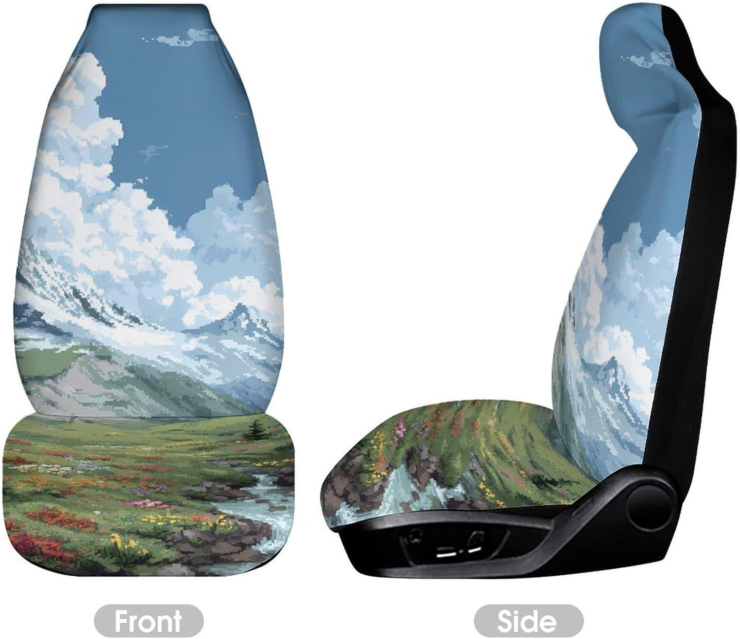 Alps Snowy Mountains Landscape Car Seat Protector Front Seats Universal Fit Automotive Accessories