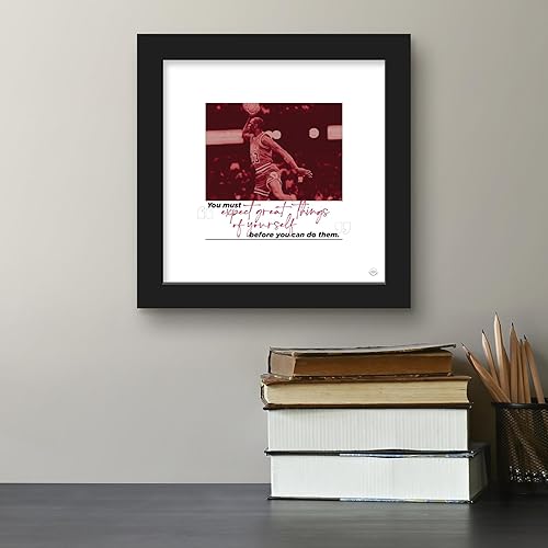 Miniatura 4 de Trends International Gallery Pops Michael Jordan - Arte de pared con texto en inglés Quote Expect Great Things, versión enmarcada negra, 12 x 12