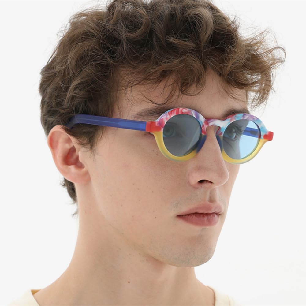 Trendige Sonnenbrille aus mattem Acetat, UV400, für Herren, modisch, Retro, Vintage, ovale Sonnenbrille für Damen, Farbtöne, Mattrot, Grau, Einheitsgröße