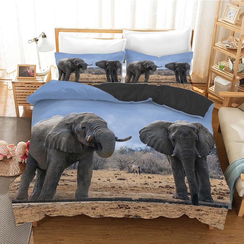 Parure de lit 90x190 éléphant bleu pour transformer la chambre des enfants en oasis