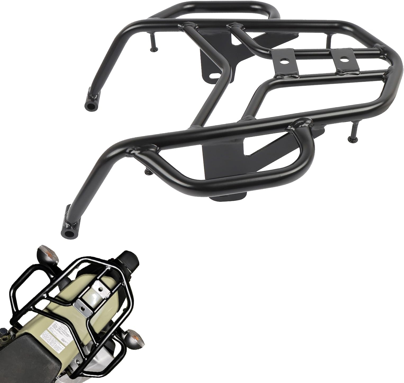 Rear Rack Accessories KLX230 Rear Cargo Luggage Pannier Rack with Grab Rail Replacement for Kawasaki KLX 230 2020 2021 2022 2023 2024