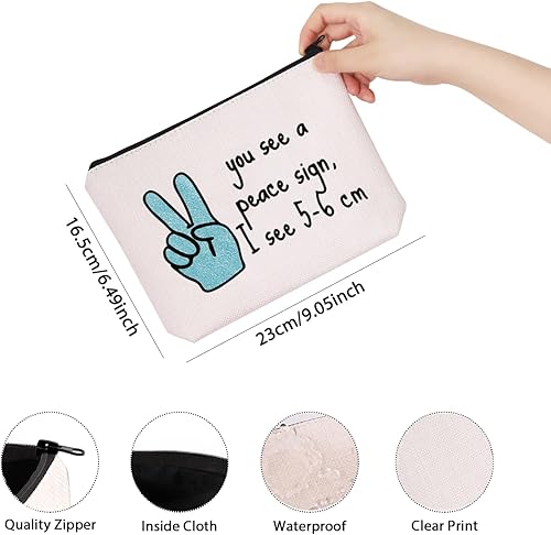 Miniatura 2 de TSOTMO Novedoso trabajo de parto y parto Enfermera Regalo You See A Peace Sign I See 2.0-2.4 in OBGYN Bolsa de maquillaje Bolsa de maquillaje,