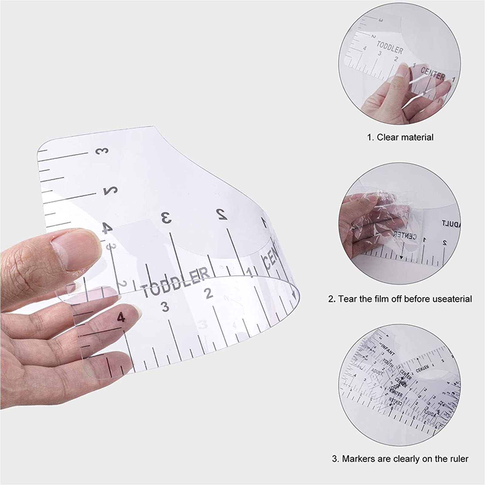 T-Shirt Ausrichtungslineal, 12pcs Ausrichtungslineal Werkzeug Für T-Shirt, T-Shirt Lineal Guide Tool Set für V-Ausschnitt/T-Bogen-Kragen