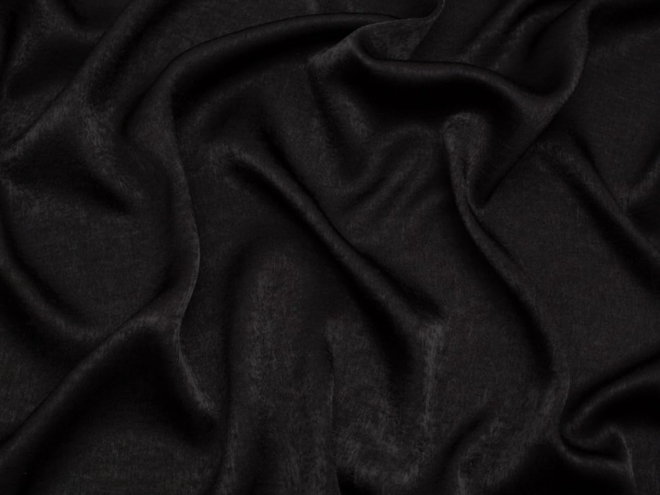 Velvet Touch Satin Fabric Black - per metre