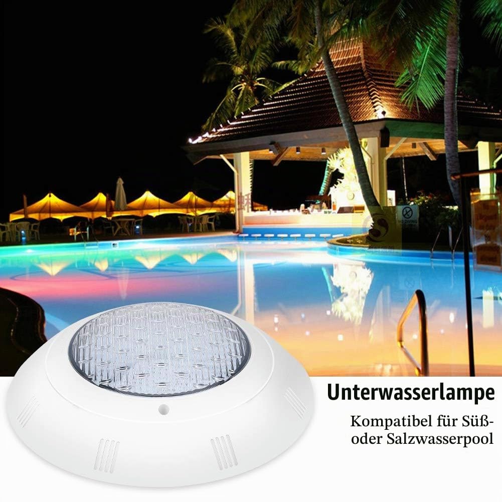 Dioche LED Unterwasserlampe,IP68 Wasserdichtes dimmbares RGB-Poollicht, Unterwasser-Scheinwerfer mit Kabeln und Fernbedienungen, 18-W-LED-Tauchlichter mit 7 Farben, für Brunnen, Teich, Pool