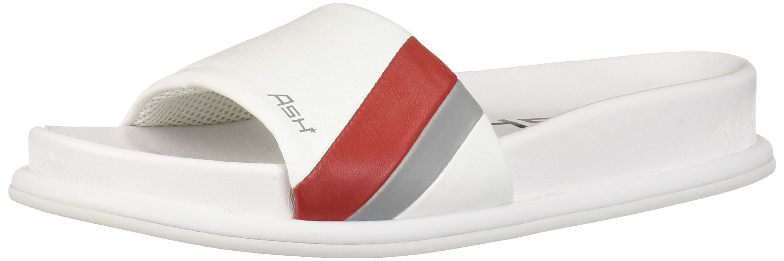 Ash Team Womens Slippers-Indoor Outdoor House Shoes with Anti-Slip Sole Stylish Comfortable White red 11