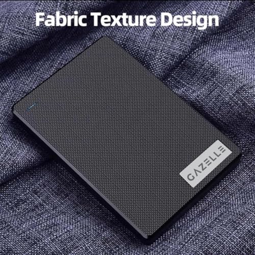 Image of GAZELLE High-Speed 500GB Ultra Slim Portable External Hard Drive - 2-in-1 Type C & USB 3.0, Compatible with PC, Mac, Laptop, PS4, Xbox, iPad, Tablet, Mobile (Black) - 1 Year Warranty