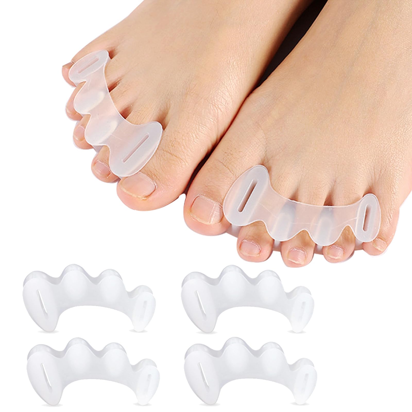 2 Pairs Toe Spacers Bunion Corrector for Women/Men, Foot Alignment - Spreaders for Bunions, Hallux Valgus, Support Foot Fitness and Balance