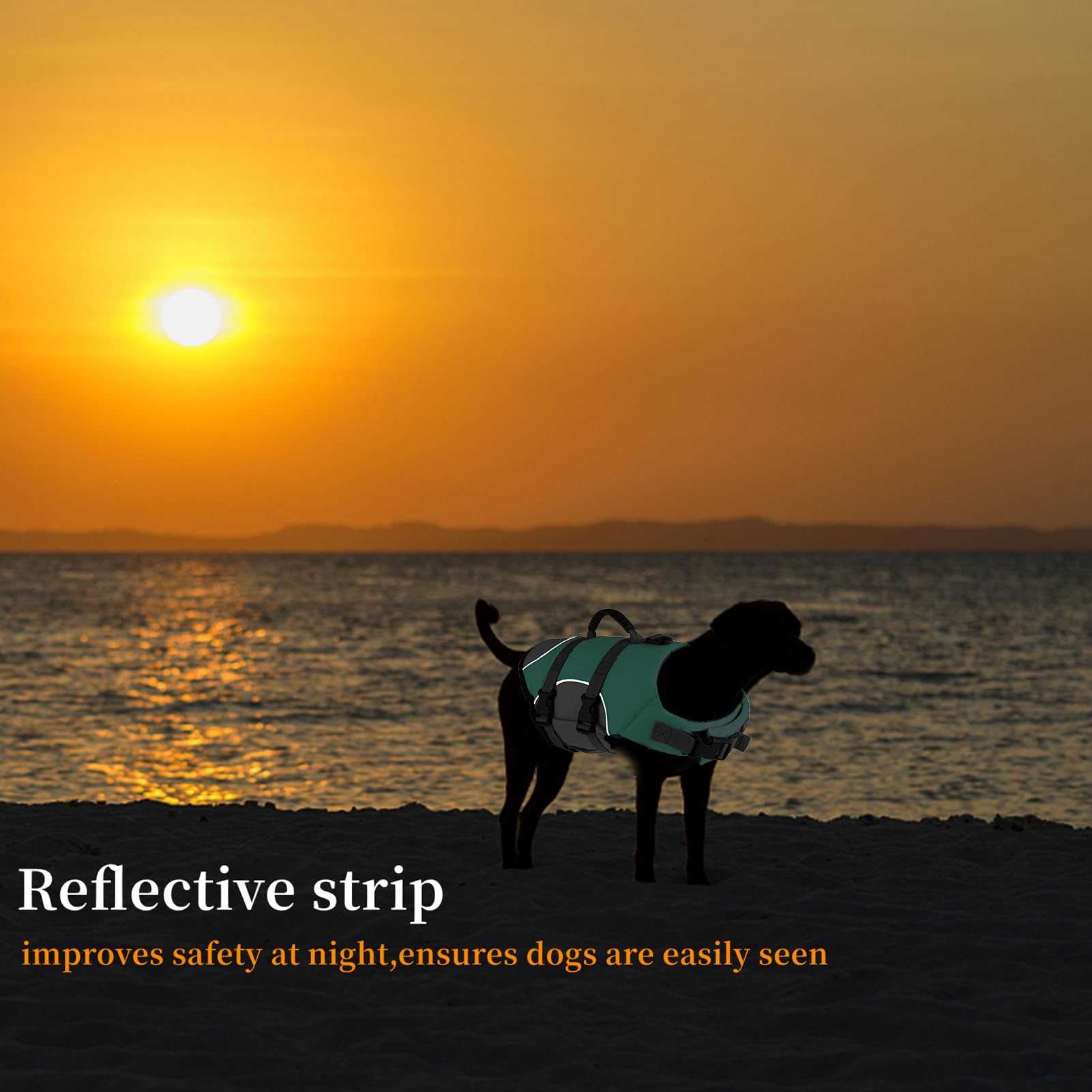 Mklhgty Chaleco Salvavidas para Perro, Reflectante, Ajustable, con asa de Rescate, para Nadar y navegar, Chaleco Salvavidas de Seguridad para Mascotas Ripstop para Perros pequeños, medianos y Grandes