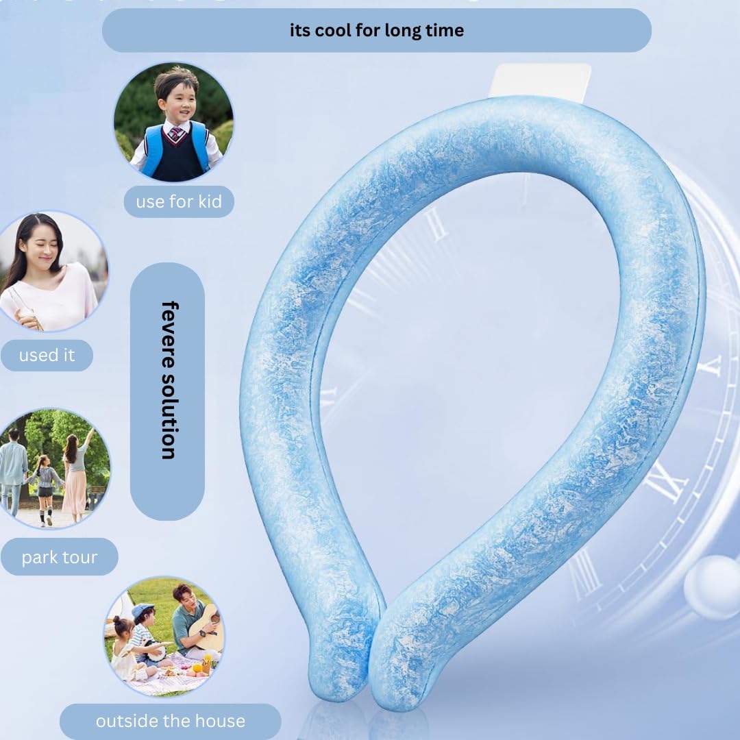 bosig® Ice Neck Ring (Naturally Freezing at 28°C), Cool Neck Ring, For Adults and Children, Cooling Goods, Ice Neckband, Neckband, Cooling Ring, Cool, Long Lasting, Repeated Use, Cooling Goods, Cold