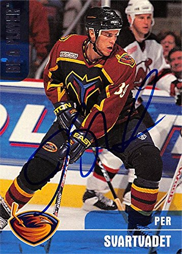 Autograph Warehouse 466155 Per Svartvadet Autographed Hockey Card44; Atlanta Thrashers - 1999 BAP No.334