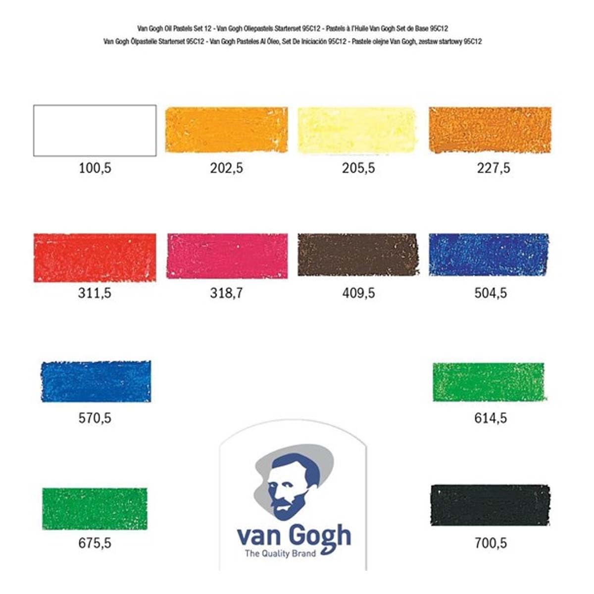 Van Gogh Oil Pastel, Round Full Stick, 12-Piece Set, General Selection, 1 count (Pack of 12) - Image 4