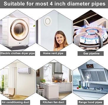 Round Ceiling Vent Adjustable Air Valve Grill Ventilation Ducting Hose Cover Bathroom Wall Vent Cover Metal Extractor Fans Grille for Bathroom Office Kitchen, White (100mm 4 Dia)