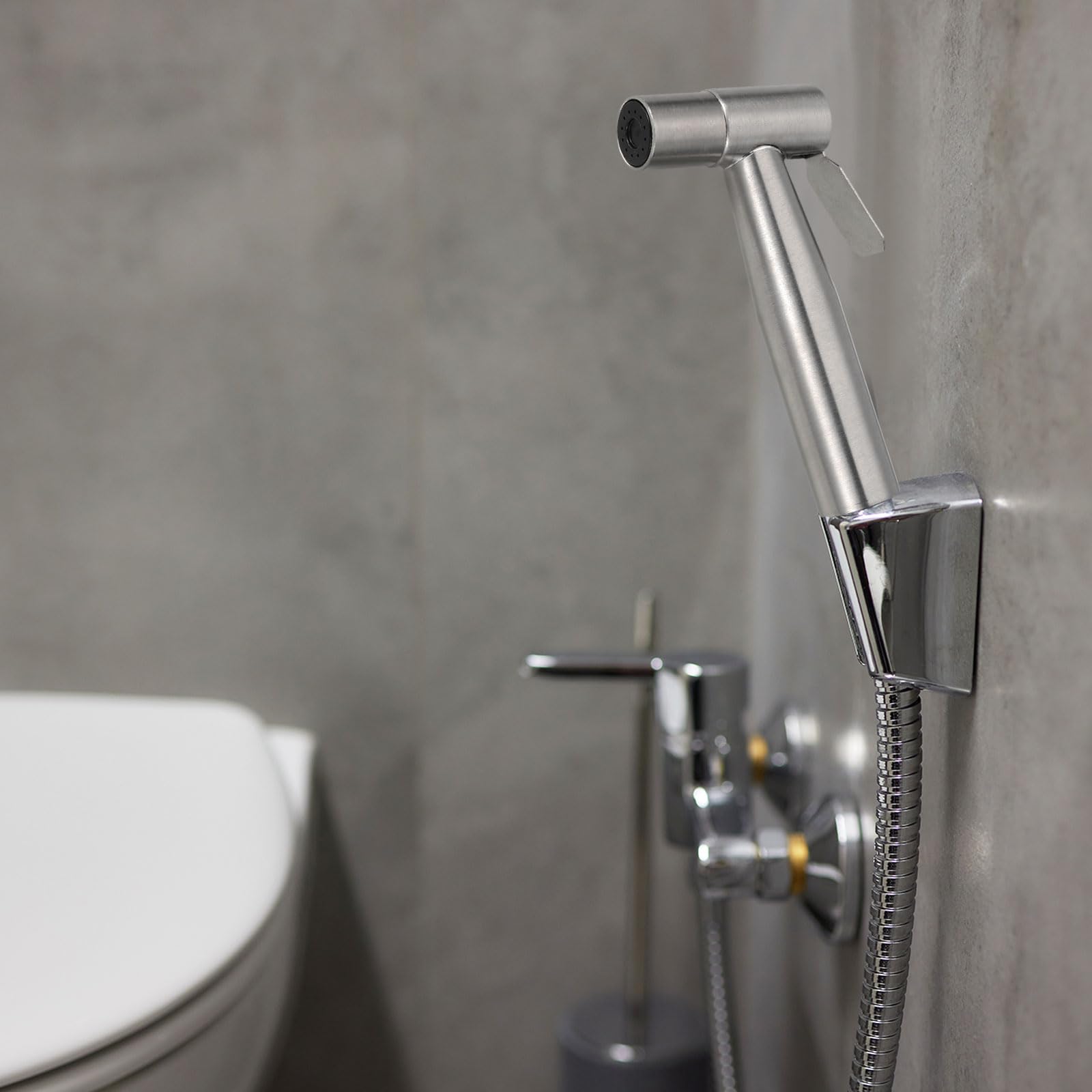 uxcell Bidet Sprayer 304 Stainless Steel Pressurized Handheld Bidet Sprayer for Toilet Jet Spray Bidet Attachment Bidet Toilet — view 5