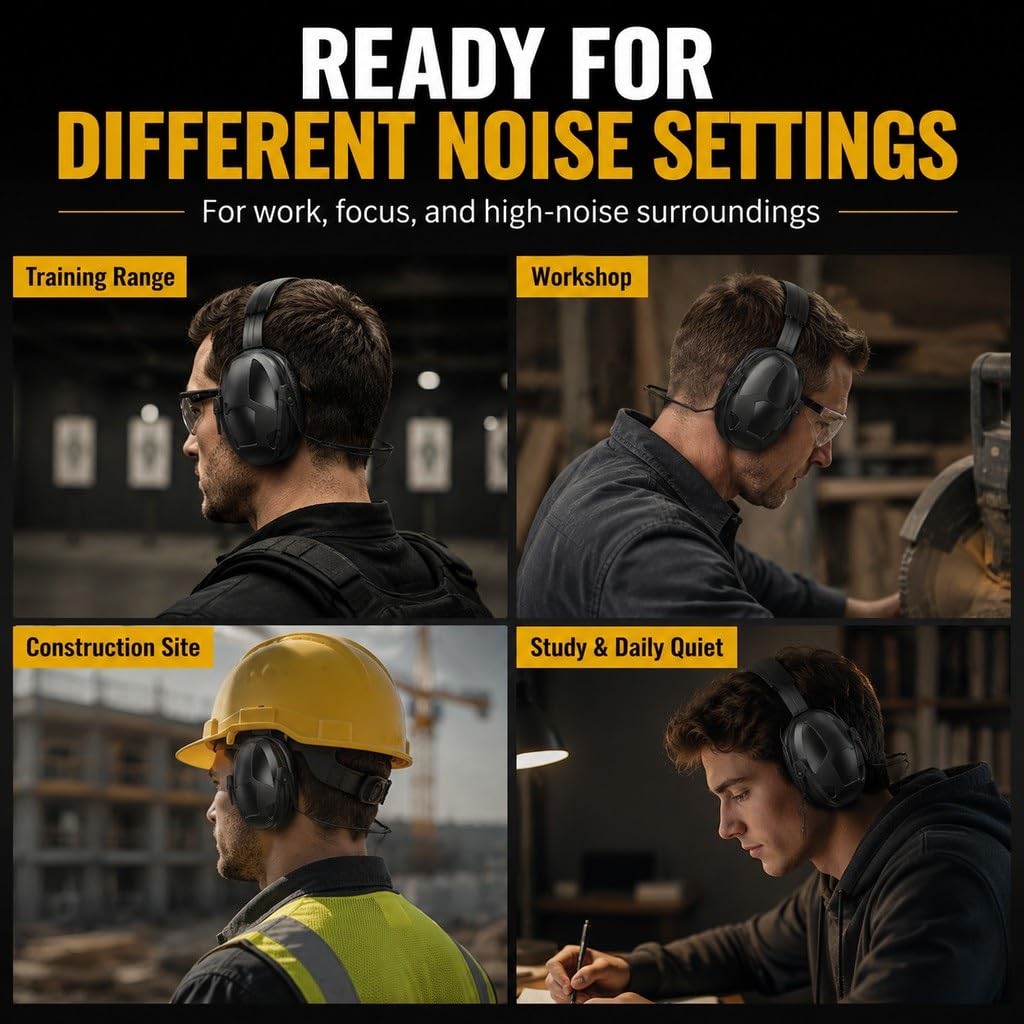 Cuffie Antirumore Tattiche For Protezione Uditiva 31dB NRR Compatibili Con Casco Dietro La Testa Cancellazione Del Rumore