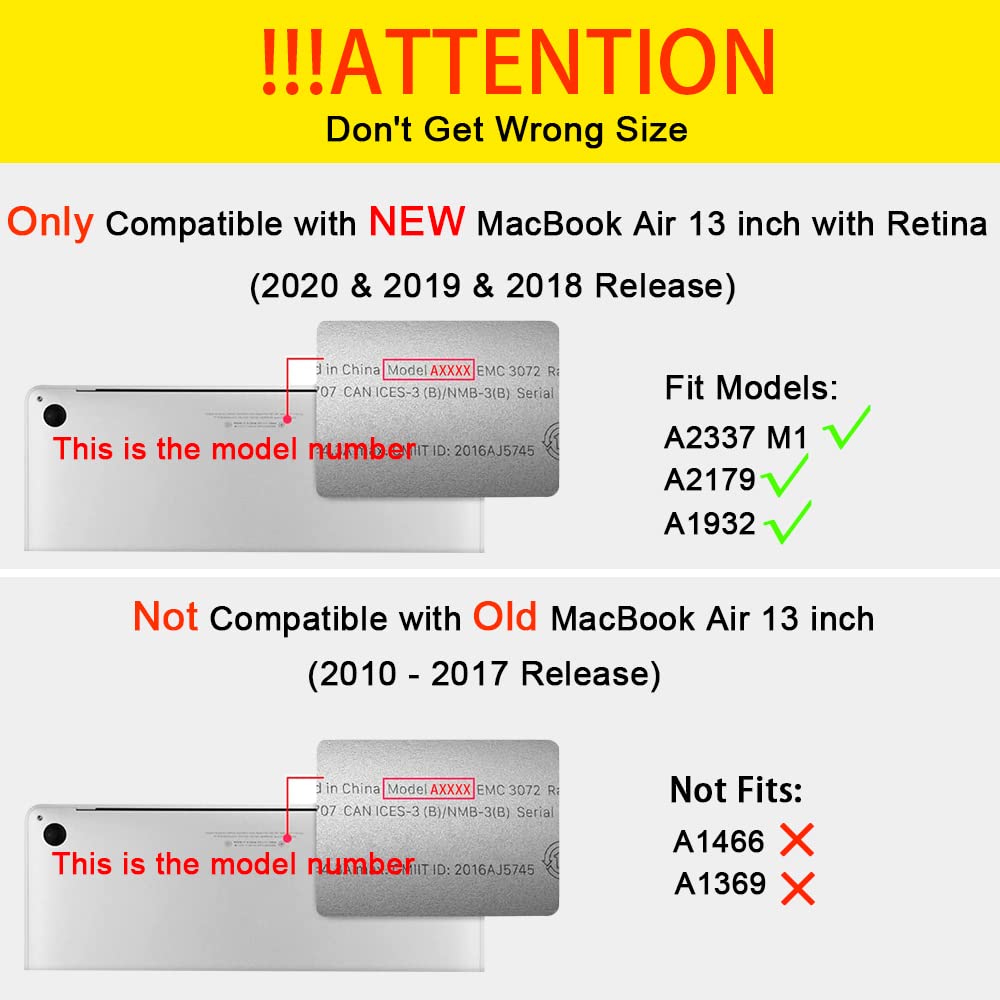 MUSHUI 4 in 1 Custodia per MacBook Air 13 Pollici 2020 2019 2018 Modello A2337 M1/A2179/A1932, Plastica Case Rigida & Tastiera Cover & Proteggi Schermo per MacBook Air 13,3 Pollici, Onde Giapponesi