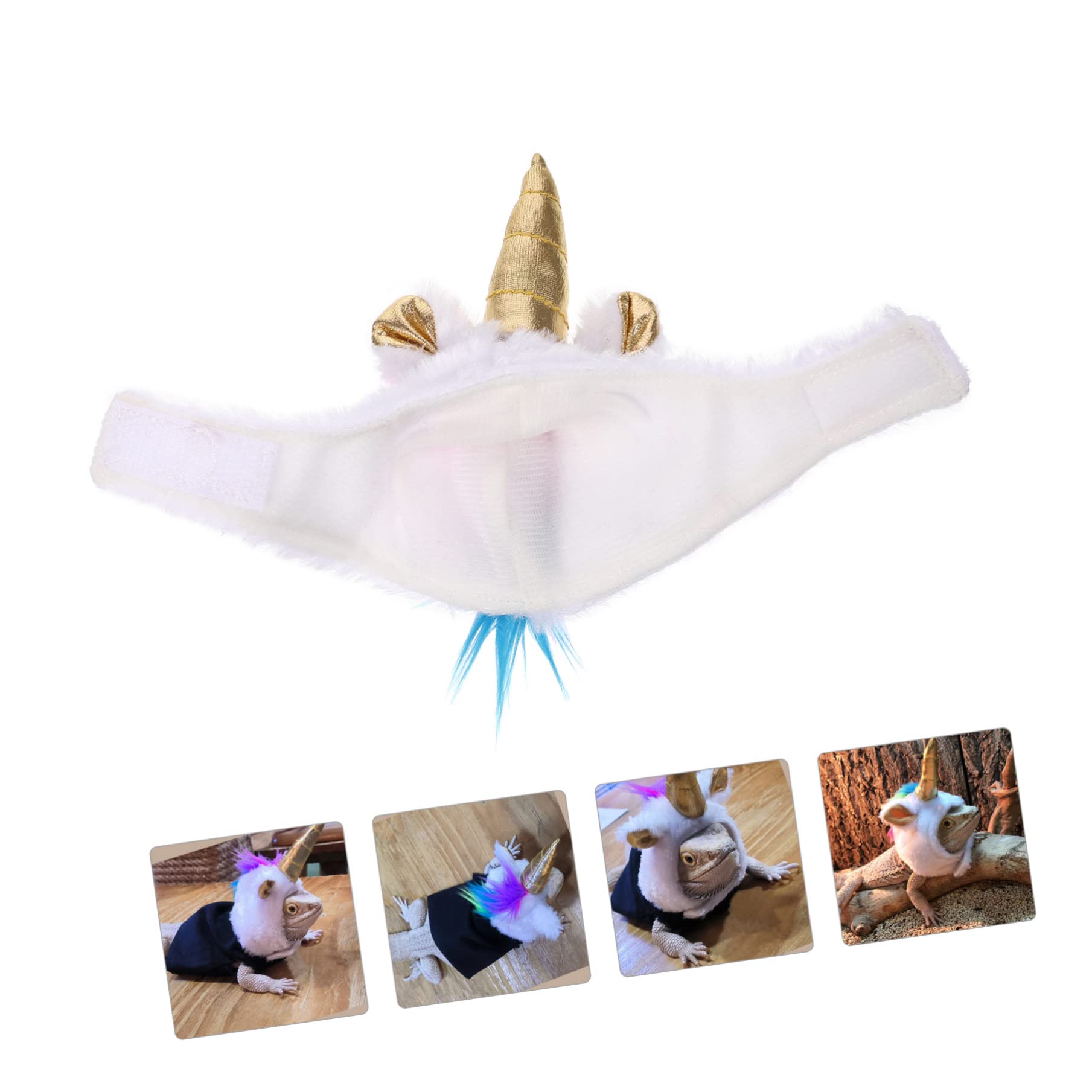Mipcase 4pezzi Cappello Plush Per Animali Domestici Accessorio Per Rettile Forma Di Unicorno Per Festività e Foto Di Compleanno