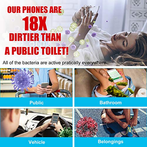 Portable Phone Cleaner with Wireless Charger, Multi-Function 4-in-1 Fast Charging Cell Phone Cleaner Box for All Smart Phone, iWatch, AirPods