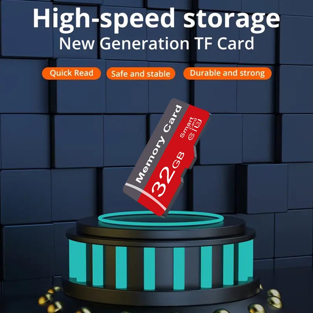 Paquete de 2 tarjetas de memoria de 32 GB con adaptador, tarjeta TF de alta velocidad, UHS-I C10 A1 tarjeta de memoria TF para tableta/teléfono móvil/cámara/audio de coche/consola de juegos (32, GB)