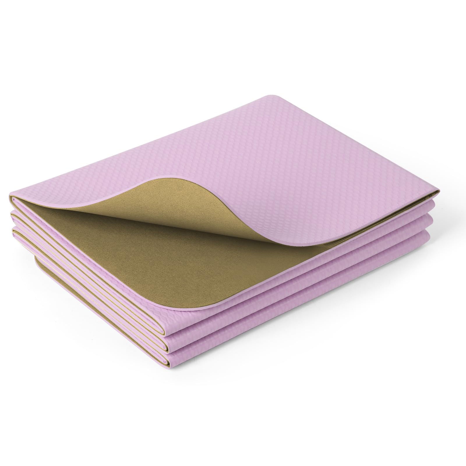 Tappetino da viaggio pieghevole antiscivolo, 173 x 61 x 0,4 cm, leggero, pieghevole, per yoga, pilates, con borsa per il trasporto