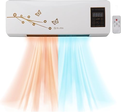 Aire acondicionado portátil, mini ventilador de CA montado en la pared con pantalla digital, control táctil de bajo ruido, pequeña máquina de